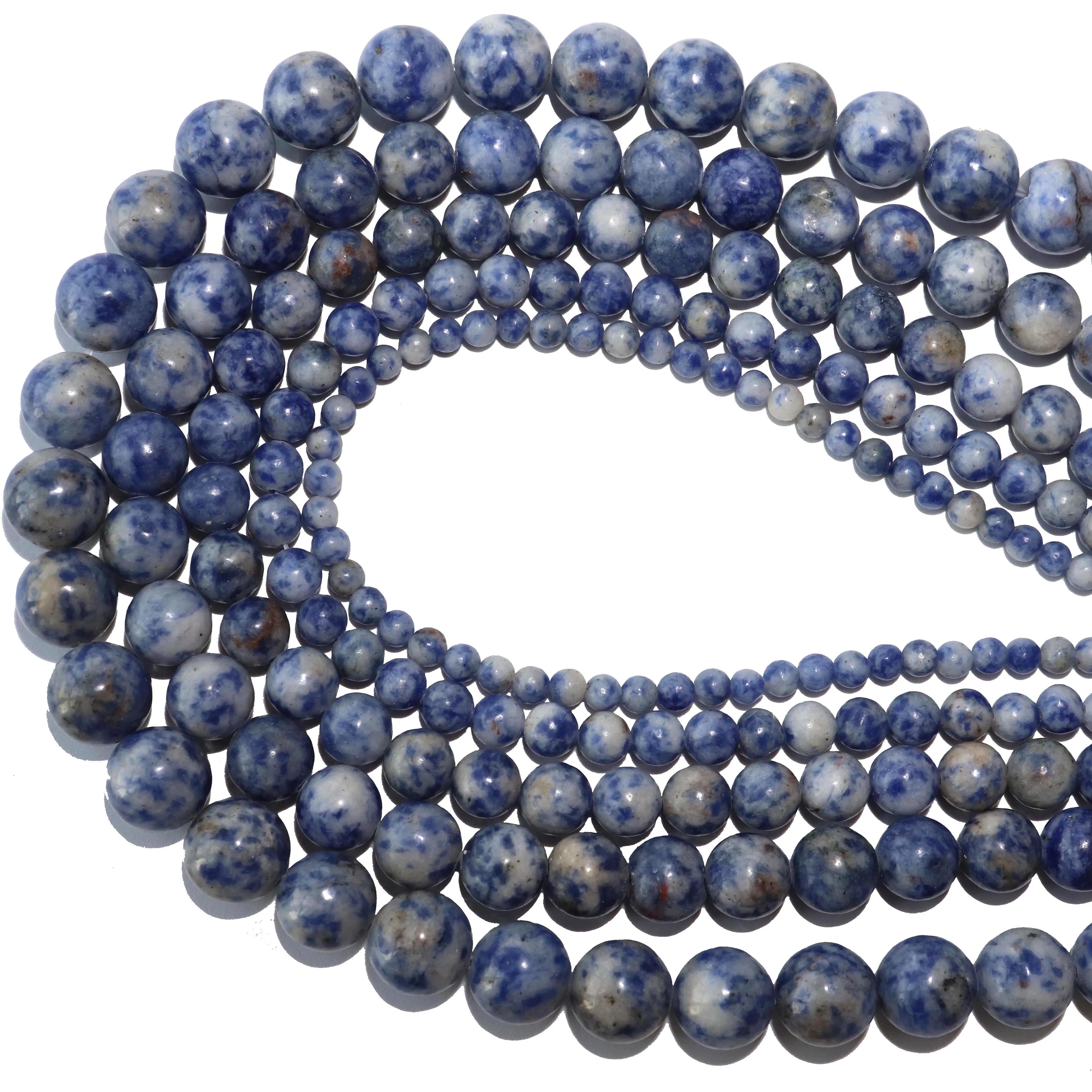 Natural BIue Sodalite Stone Round Spacer Beads For Jewelry Making Charm DIY Bracelets Necklace Accessories 2 3 4 6 8 10 12mm