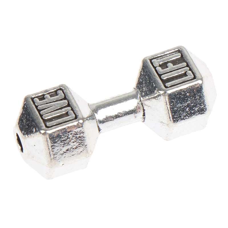 Halteres miniatura Barbell, pesos Fitness, ginásio modelo brinquedos, Dollhouse, 1:12, 2pcs