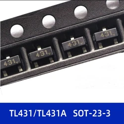 Jeu de puces IC TL431 TL431A 431 CJ431 SOT-23 SOT23-3 SOT SMD, 50 pièces/lot, nouvelles et originales