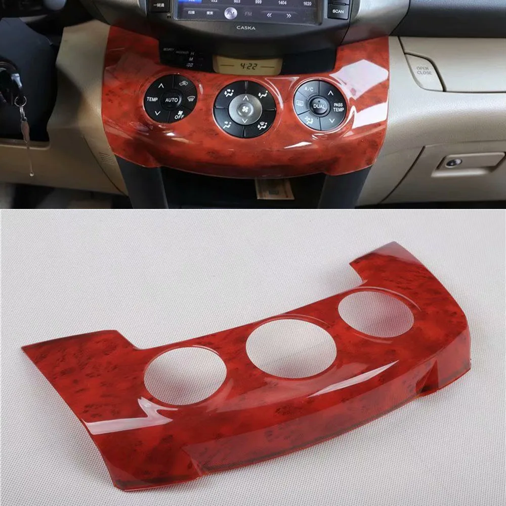 Car Dashboard Air Conditioner Adjust Button Panel Cover Styling Moldings For Toyota RAV4 2009 2010 2011 2012 Car Accessories