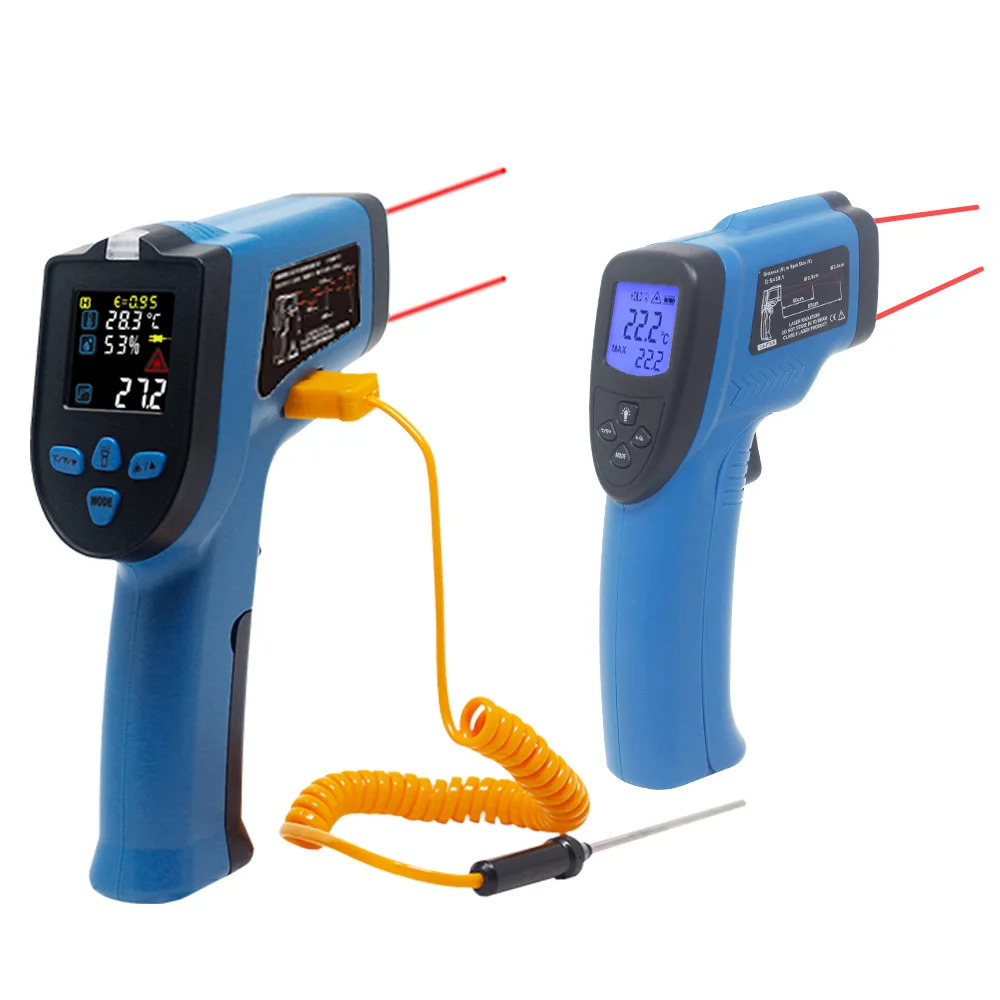 Digital Infrared Thermometer Non Contact Industrial IR Laser Temperature Meter Pyrometer C/F Single/Double Laser Thermometer