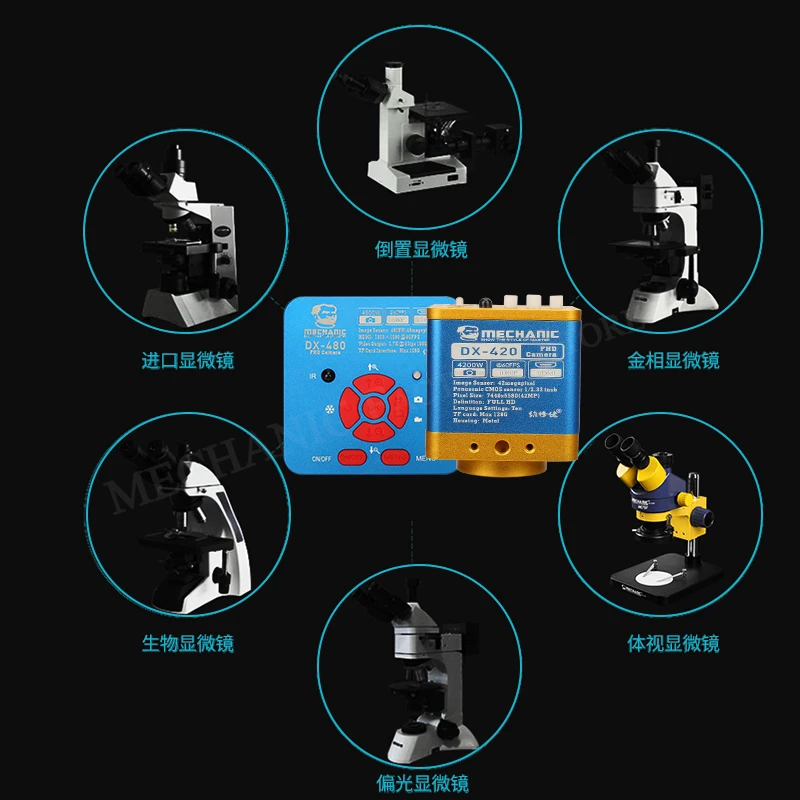 Monteur DX-420 4200W Pixels DX-480 4800W Pixels Usb Hd Industriële Camera Trinoculaire Microscoop Camera Voor Telefoon Cpu Pcb reparatie