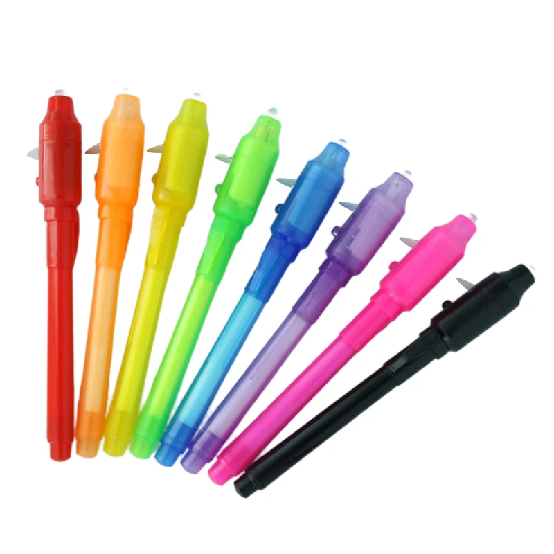 1/3pcs 2 In 1 Magic Luminous Light Pen UV Writing Invisible Ink Pen Kid Toy Creative Stationery School Office Drawing Ink Pen