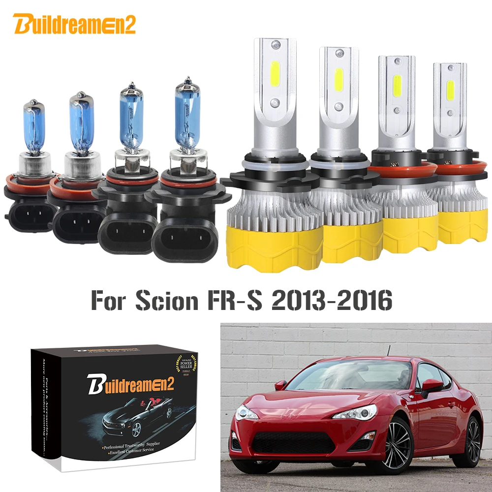 Buildreamen2 4 X Car Headlamp High Low Beam 9005 H11 LED Halogen Headlight Bulb 12V For Scion FR-S FRS 2013 2014 2015 2016