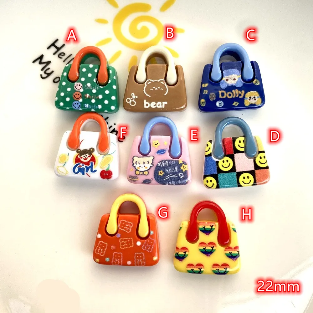 Handbag Cabochons 10pcs Cartoon lovely Flatback Resin Cabochon Scrapbooking Accessories DIY Craft Decoration Embellishments