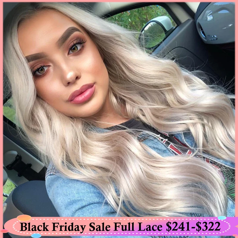 

QueenKing hair Lace Front Wig 150% Density Ash Blonde Color wig Straight plucked Hairline 100% Brazilian Human Remy Hair