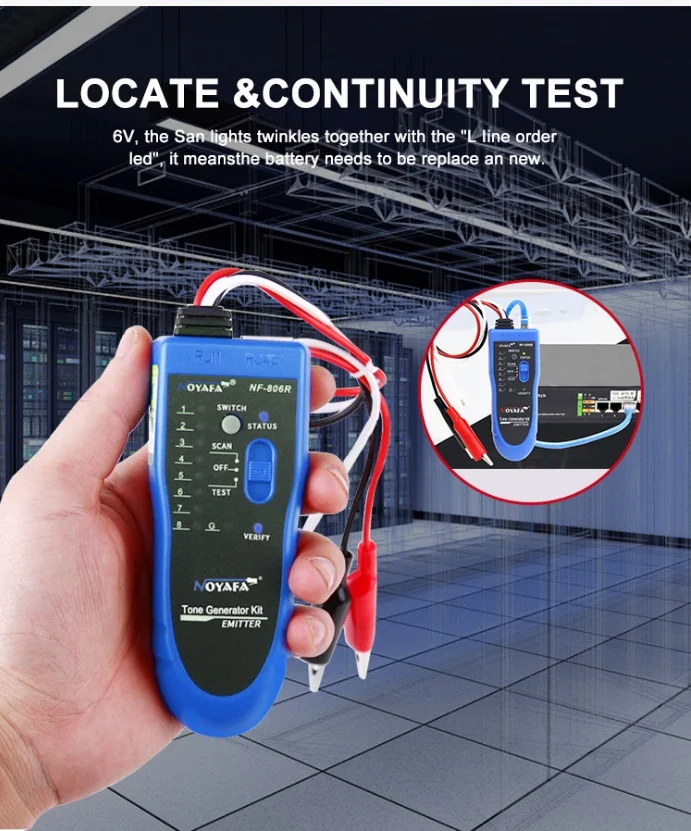 Noyafa Mutifuncation Cable Test NF-806 Detector Support Trace Telephone Lan Wire Finder Cable Continuity Tester Wiremap