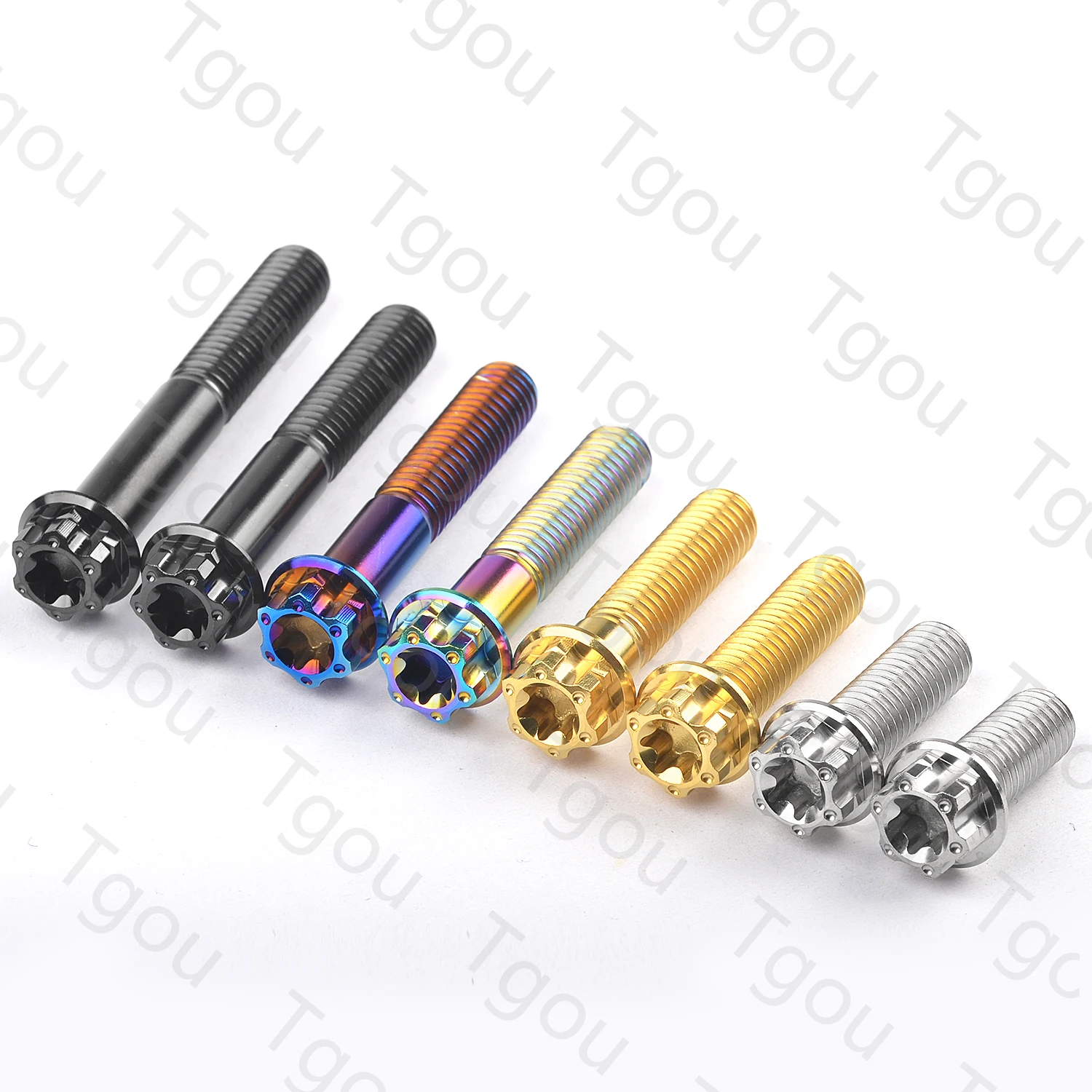 Tgou Titanium Bolt M8x20 25 30 35 40 45 50 55mm Small Flange Torx Head for Motorcycle Decoration Modification