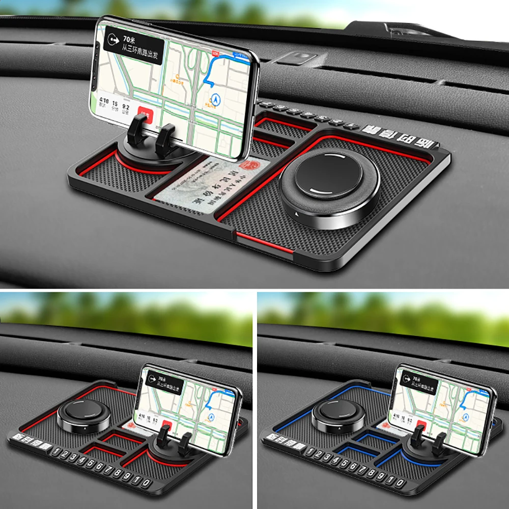 Silicone Car Anti-Slip Mat Auto Phone Holder Non Slip Sticky Anti Slide Dash  Mount Parking Number Card Auot Pad  Gadget