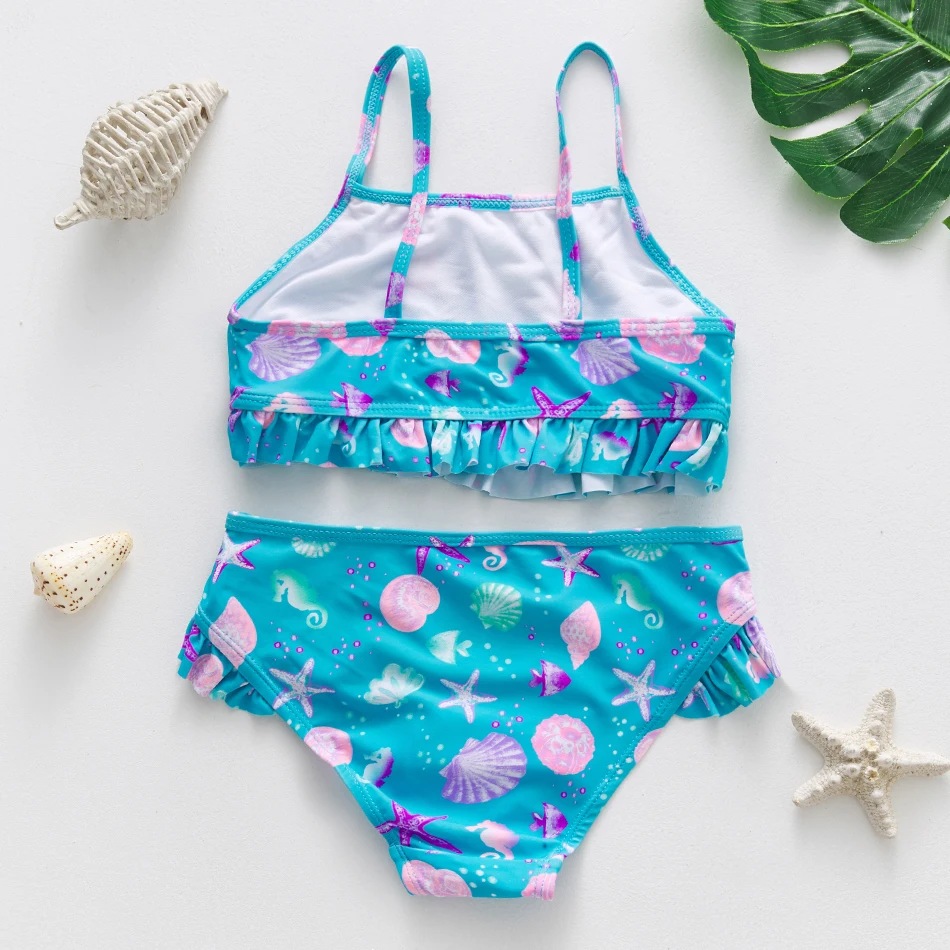 2~12Y Girls Swimsuit Two pieces Girls swimwear High quality Kids Bikini set Biquini Infantil Lovely Kids Beach wear-ST108MIX