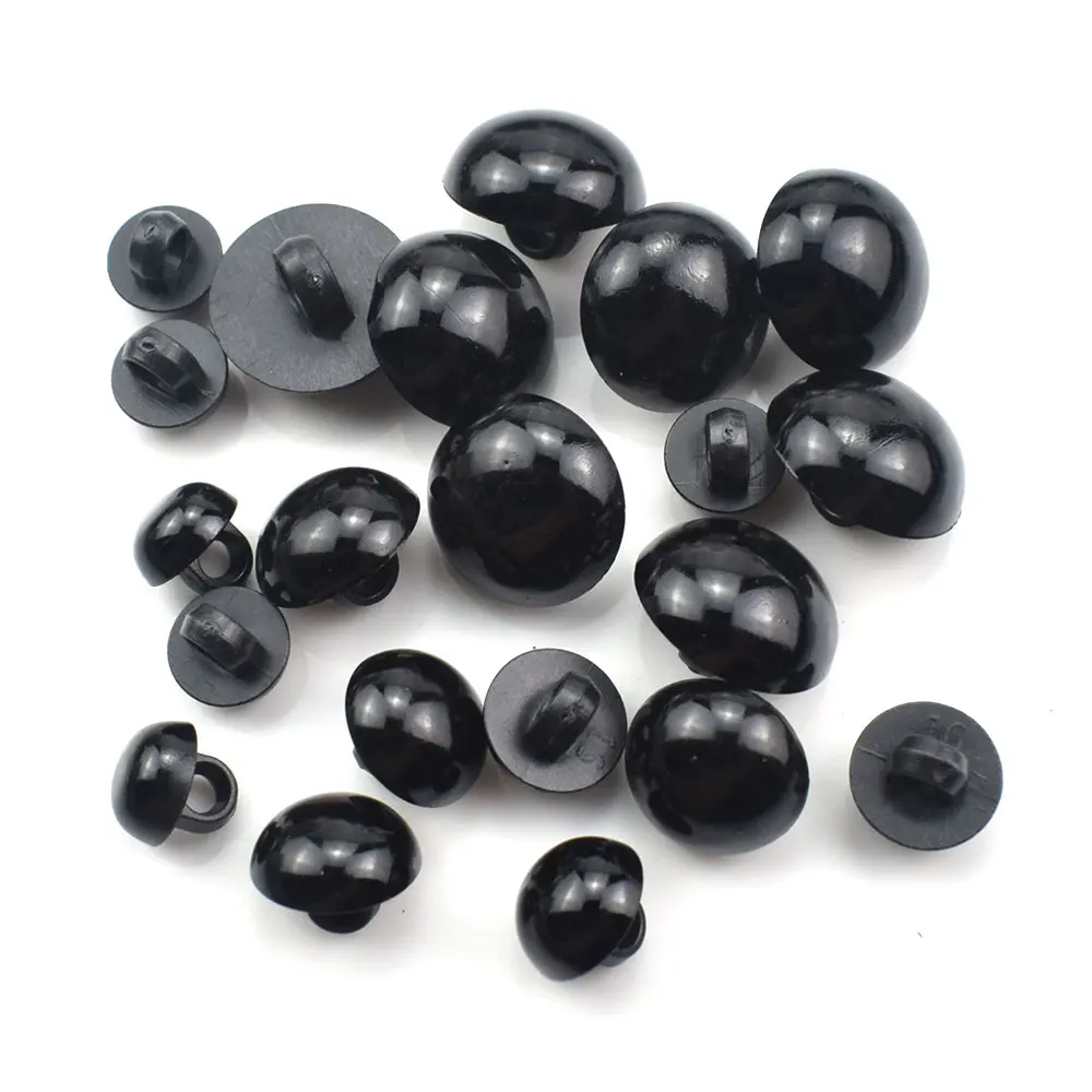 100PCS Black Button Eyes Resign Craft Toy Doll Eyes Handmade Toys Accessories Children DIY Dolls Accessories Doll Eyes 9-15MM