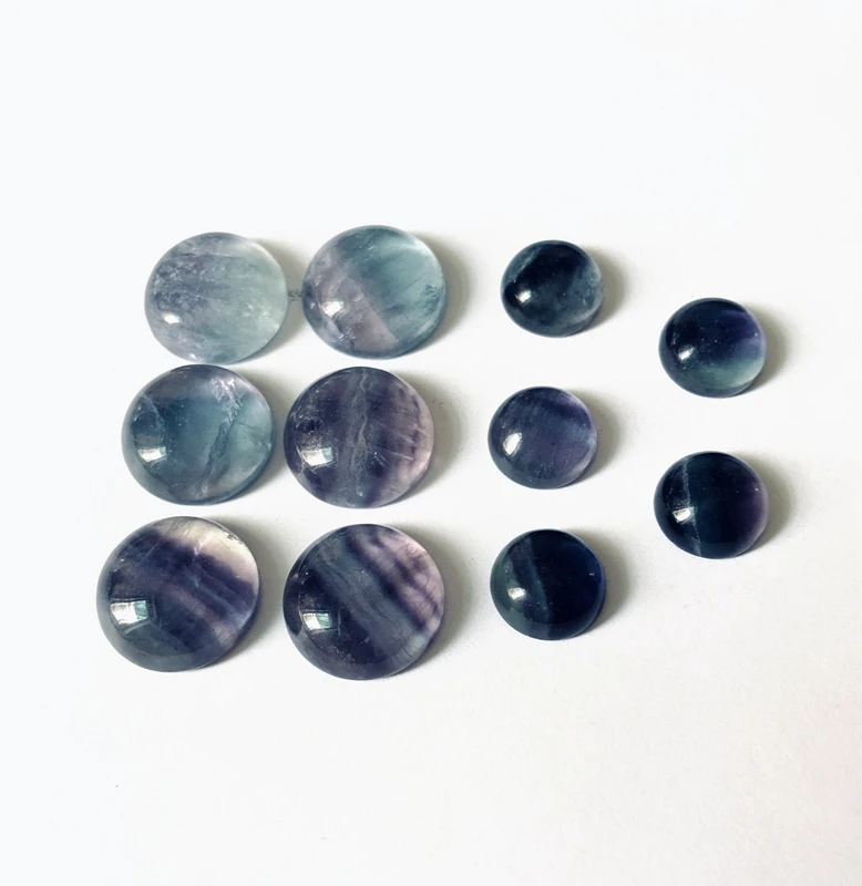 Wholesale 4pcs/lot Rainbow Fluorite Bead cabochon 8mm 10mm 12mm 14mm 16mm 20mm Round Gem stone Cabochon Ring Face