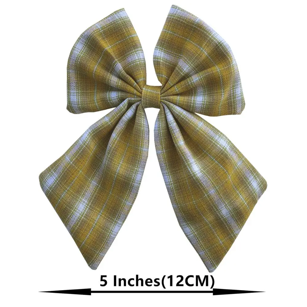 Bebek kız gençler için büyük Tartan saç fiyonkları klipler tiki ekose saç yay tokalarım aksesuarları yılbaşı hediyeleri