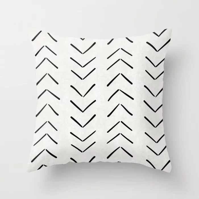 

Top Fashion Luxury Mud Cloth Big Arrows in Cream Square Vintage Special Pillow Cover Zipper Throw Pillowcase Unique Pillow Sham