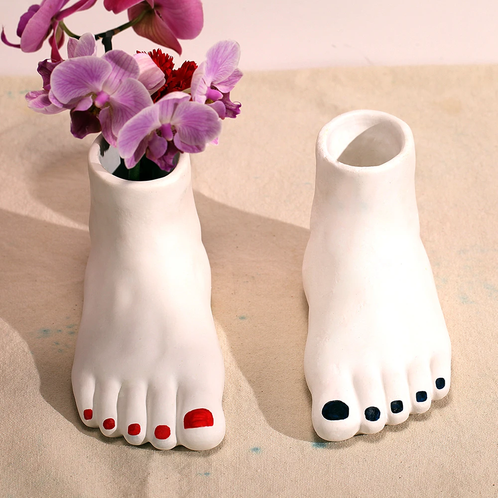 

Nicole Silicone Planter Mould DIY Foot Shape Concrete Vase Mold Decorative Ornaments Resin Home Crafts