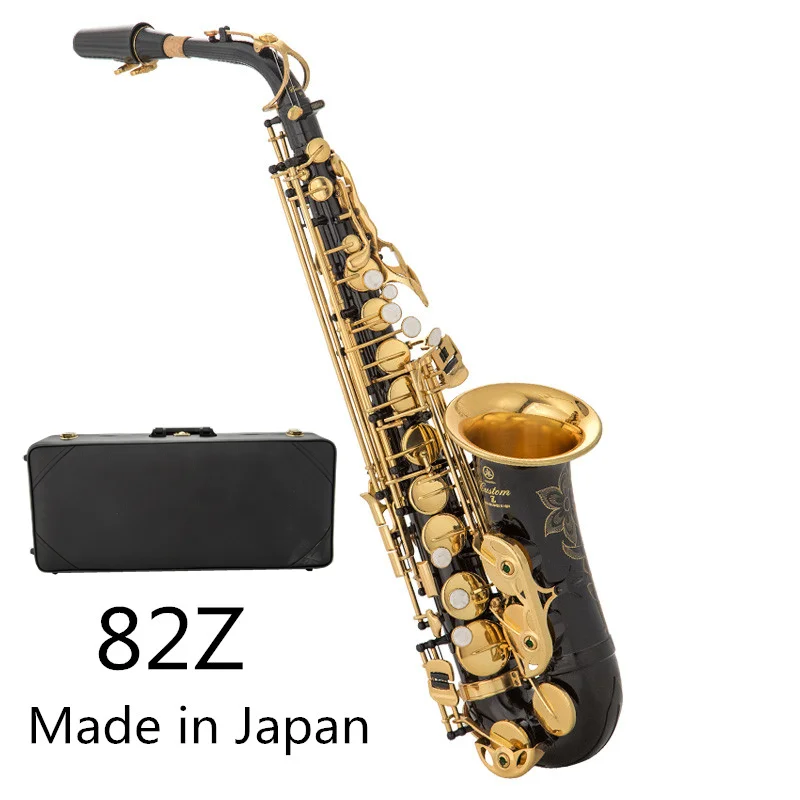 Japonya\'da yapılanEb Alto Saxophone Brass Lacquered Gold E Flat Sax 82Z Key Type Woodwind Instrument high quality In stock