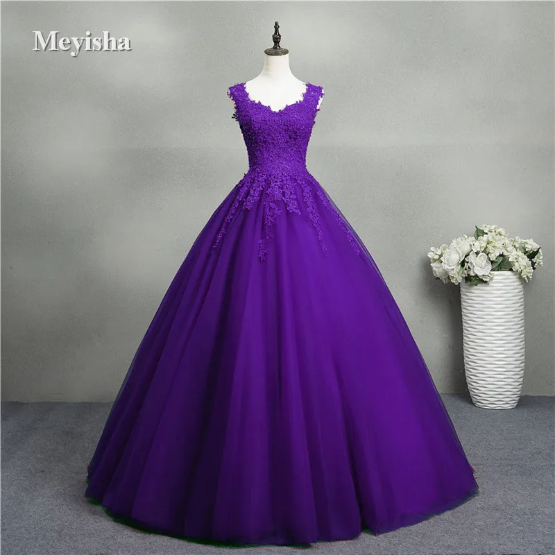 ZJ8076 Customized Ball Gowns Sweetheart Blue Purple Red Champagne 2025 Dress for Quinceanera Dress with Pearls Plus Size 2-26W