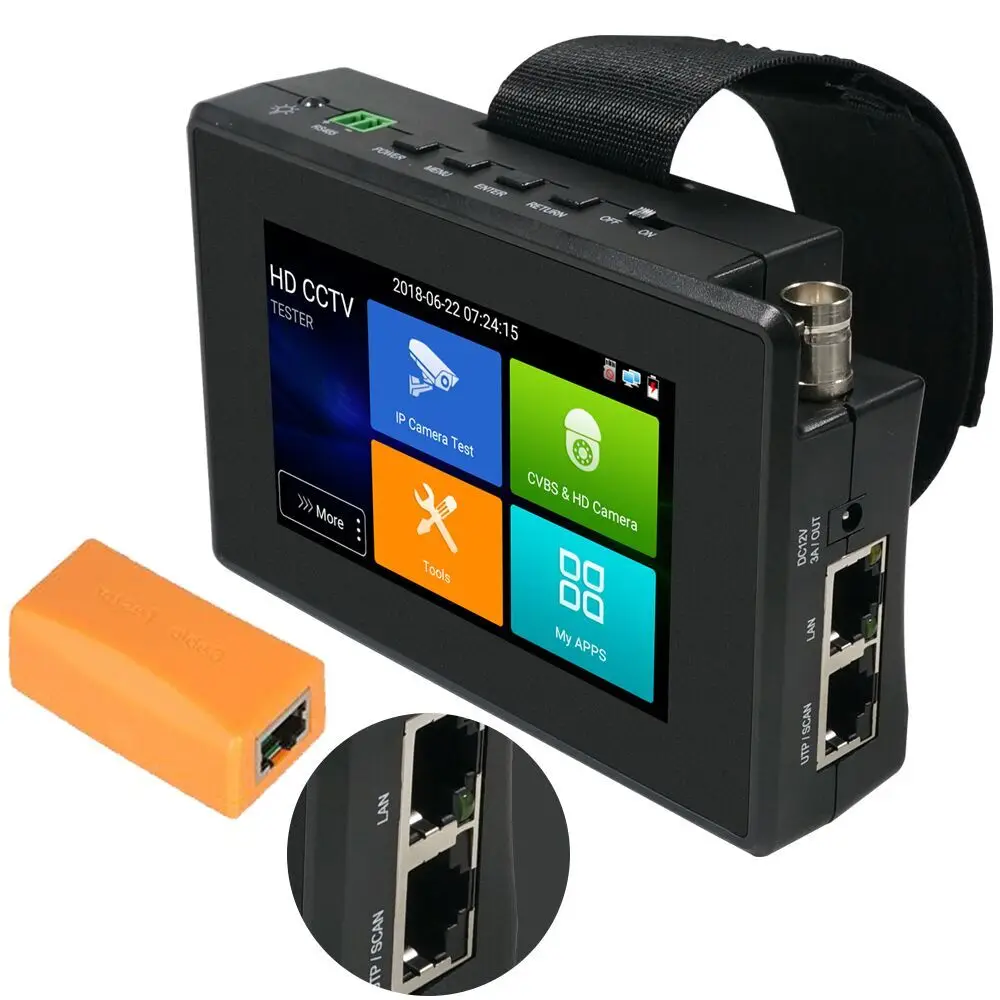

4 Inch 4K HD IP CCTV Tester Monitor AHD CVBS CVI TVI Camera Tester 8MP UTP Tester WIFI POE 48V Out