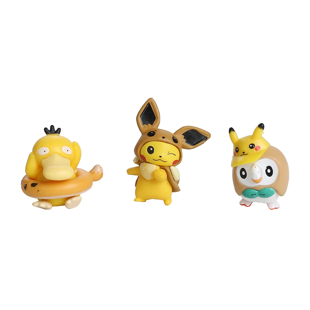 8pcs Pokemon Pikachu Figures Model Collection 2-4CM Pokemon Anime Figure bambole giocattolo Kawaii Girl Boy regali di compleanno