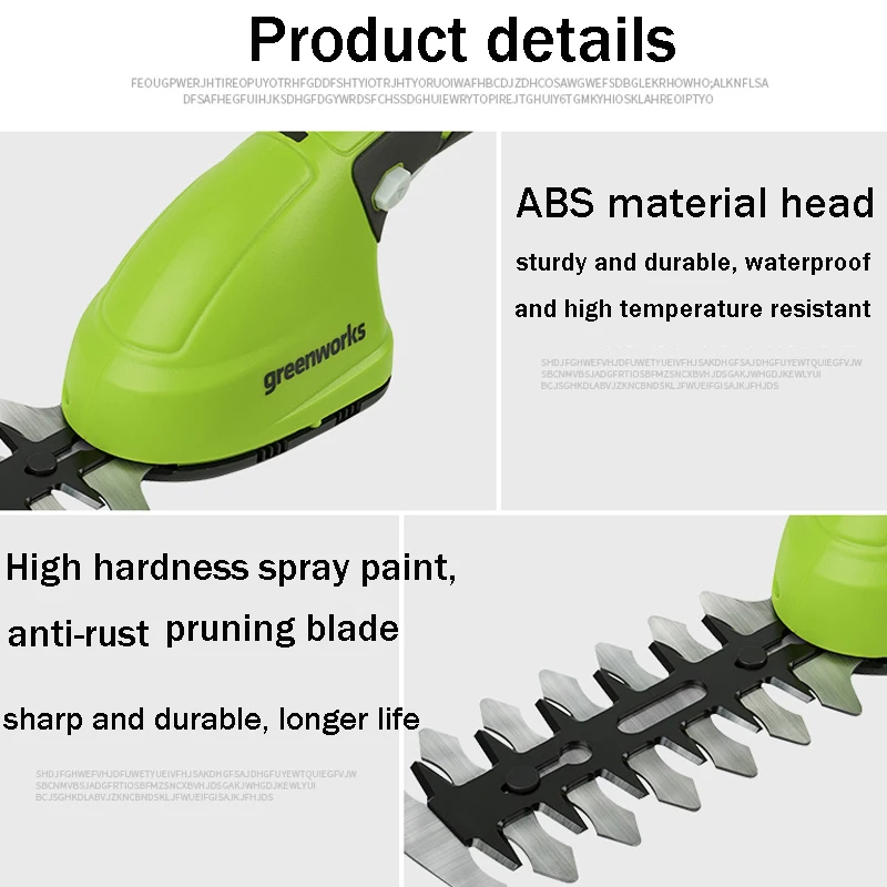 Greenworks mini aparador elétrico de plantas, sem fio, aparador de grama, bateria de lítio 7.2v, 2 em 1, cortador de grama, ferramentas de jardim