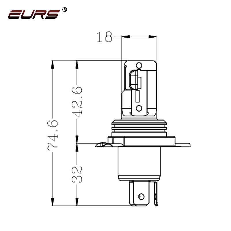 EURS H4 BA20D LED Headlight For Motorcycle Fanless Non Polarity H4 9003 LED High and Low Beam Motorcycle Lights AC/DC 12-24V