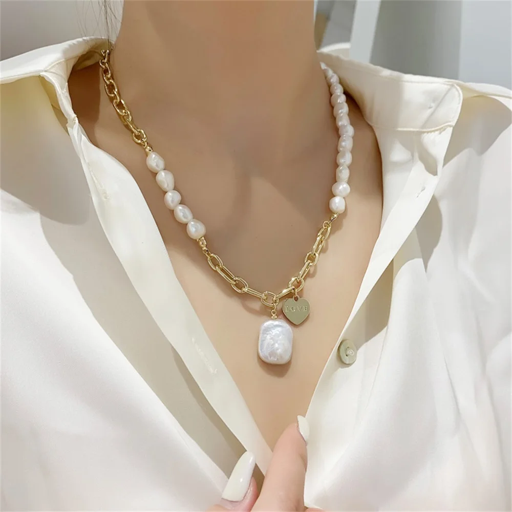 FNIO 2021 New Fashion Pearl Chains Choker Necklace Cute Double Layer Women\'S Neck Chain Pendant For Women Jewelry Girl Gift