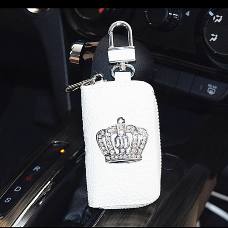 Creative Rhinestone Crown Car Key Case, Durable Universal Key Case Storage Bag, Key Shell Cover, Protective Cover