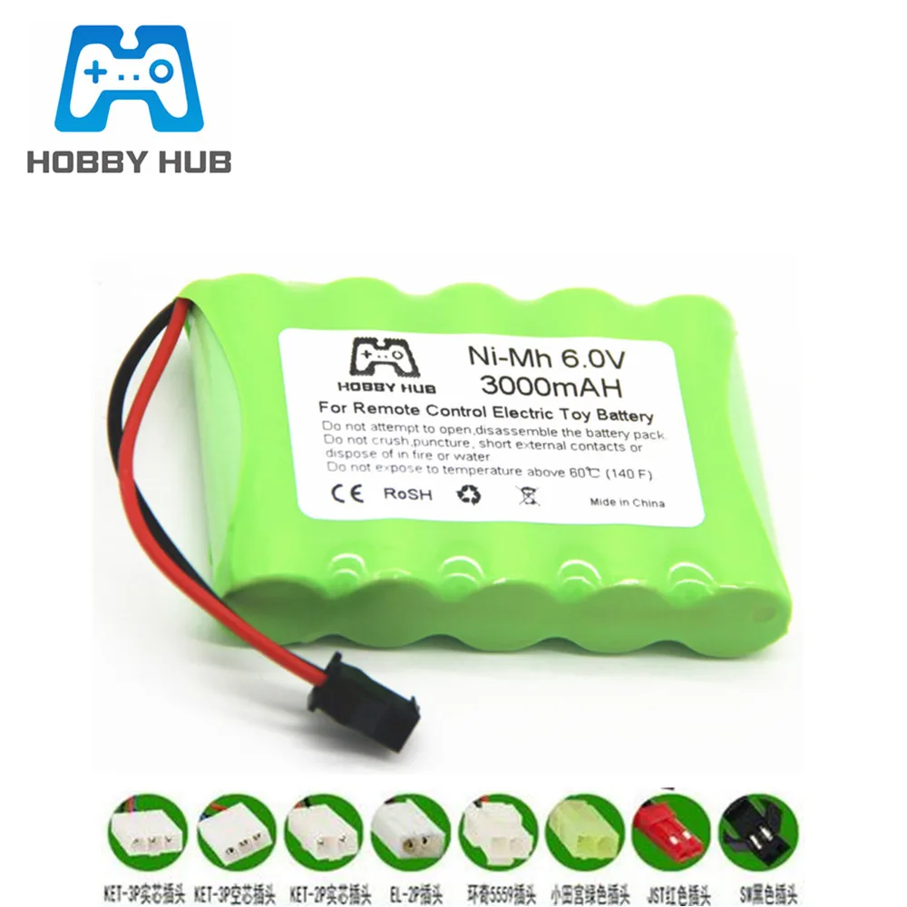 Rc 장난감용 NiMH 배터리, 자동차 탱크 트럭 로봇 총 배터리, Rc 보트용 AA 6v 2400mah 배터리 팩, 6v 3000mAh