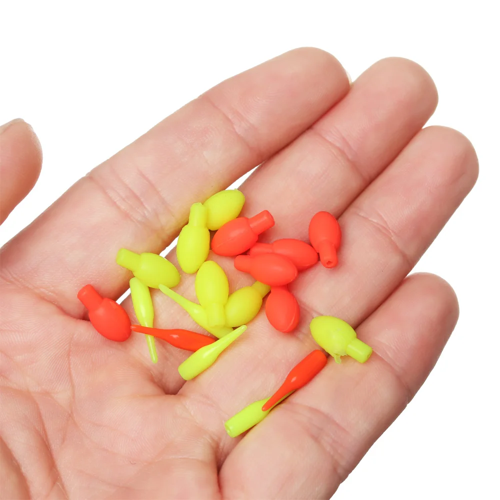 50PCS Luminous Floats Drift Tail Conspicuous Rubber Beans Connectors Parts Camping Night Fishing Tackles Tools Accessories