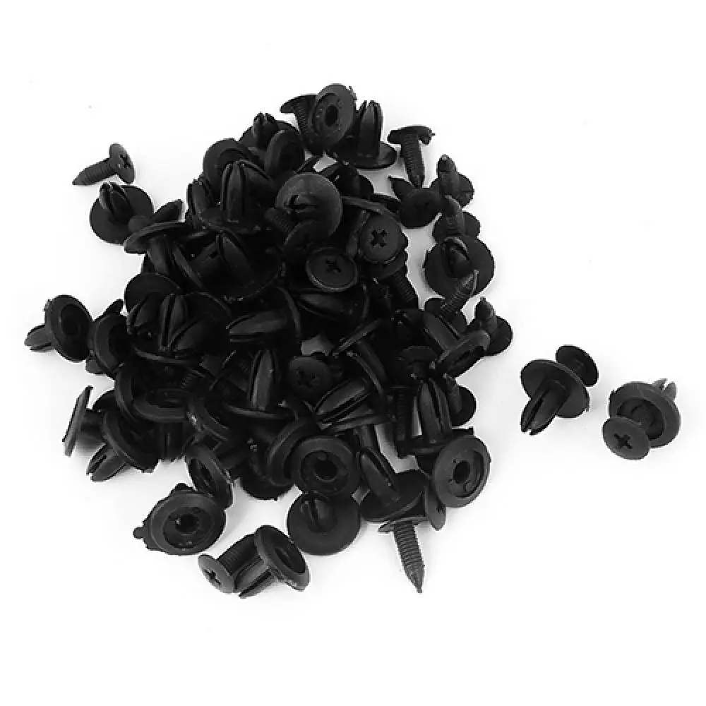 100Pcs/lot Auto Fastener fit 6mm Hole Plastic Car Clips Fender Bumper Shield Retainer Plastic Rivet For Automobile