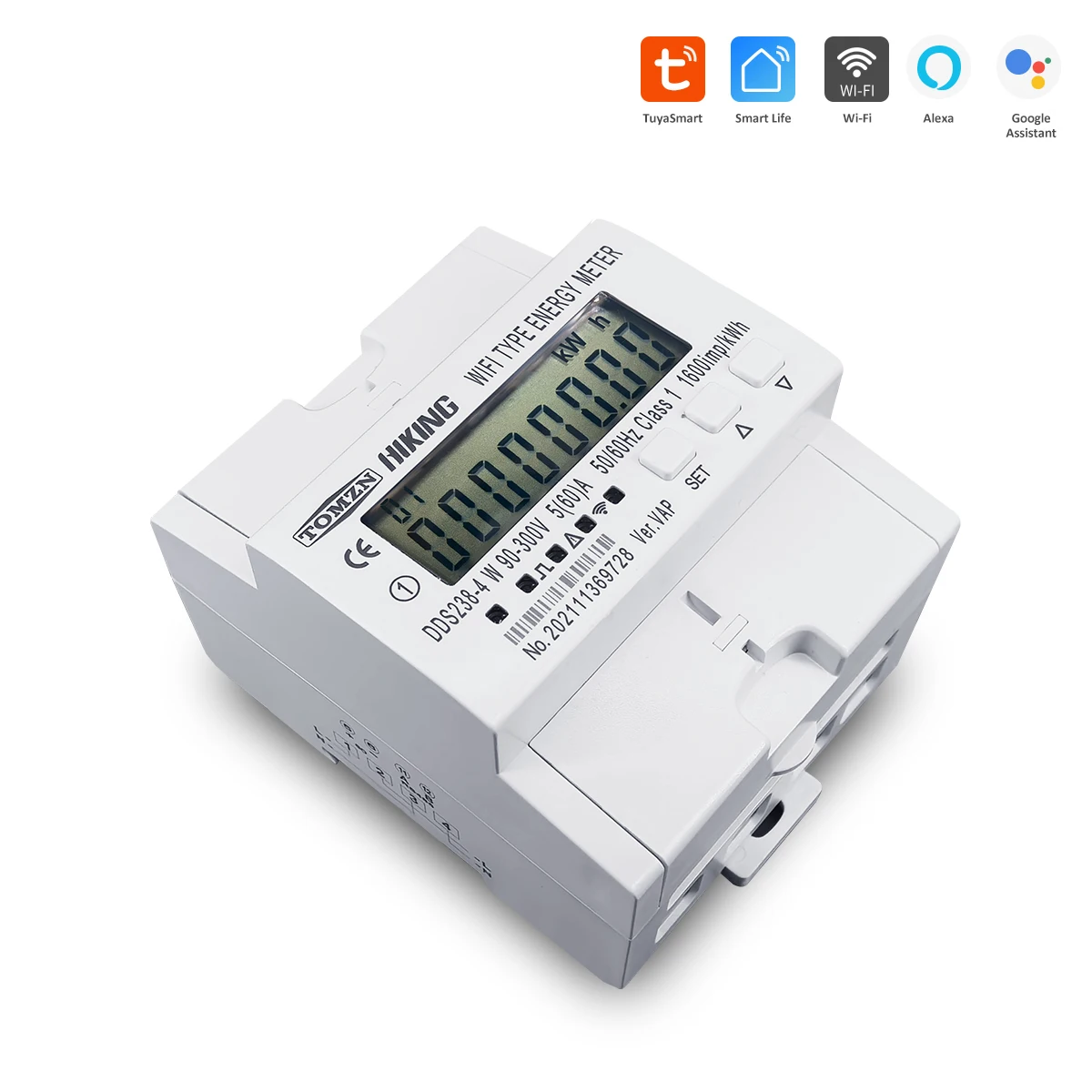 Imagem -03 - Tuya Monofásico wi fi Inteligente Medidor de Energia Kwh Medição Monitoramento Mcb Temporizador com Proteção de Corrente Tensão Rs485 60a