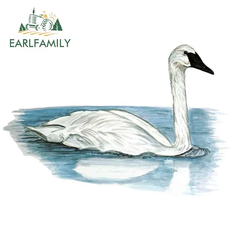 EARLFAMILY 13cm x 8.8cm Swan Bird Sticker Decal Hunt Fish Outdoors Nature Wildlife Exclusive Art Car Sticker Waterproof