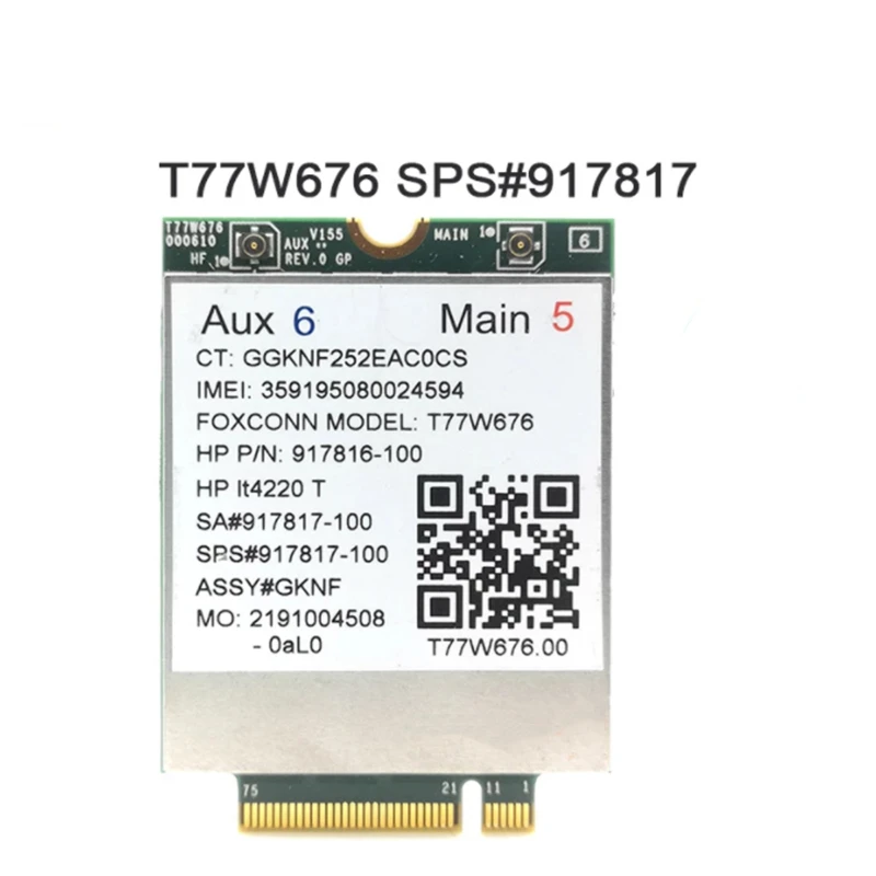 lt4220 X12 LTE T77W676 917817-100 4G WWAN M.2 450Mbps LTE Modem For Elite X2 1030 G3 EliteBook X360 1030 G3