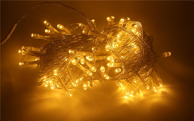 Dark Green/Transparent Soft LED Light String Fairy Garland Star Effect DC12V 4 Colors Holiday Christmas Party Exterior Layout