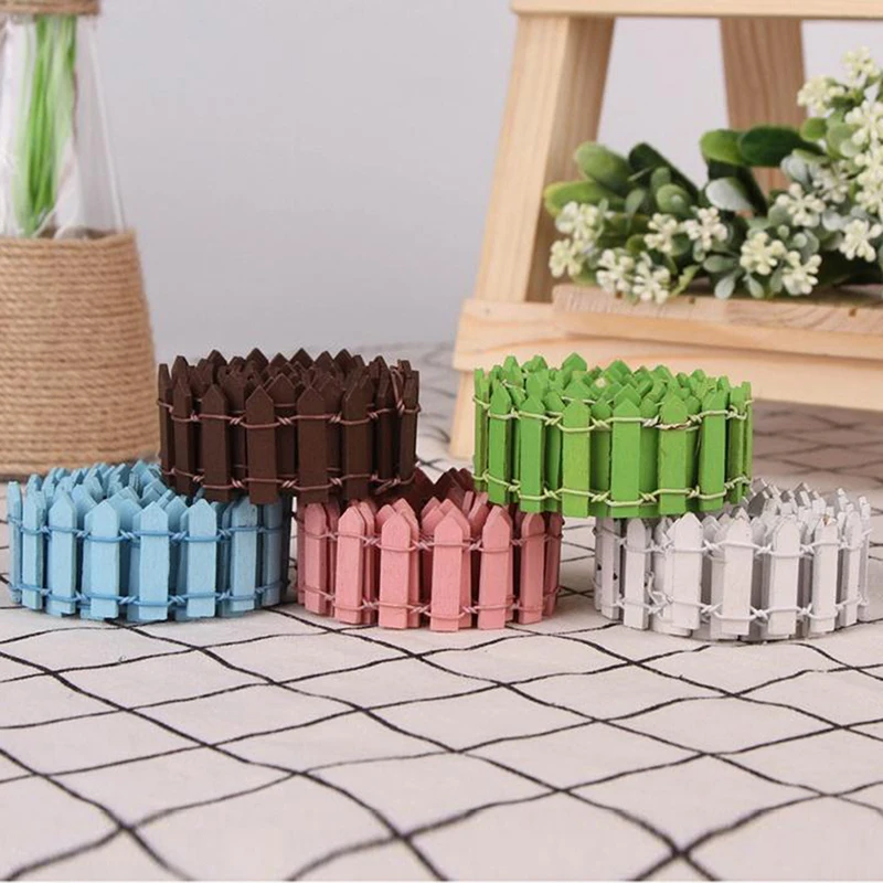 100*5Cm Miniatuur Kleine Houten Omheining Diy Fairy Tuin Micro Dollhouse Plant Pot Decor Ornament Diy Miniatuur Tuin