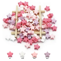 Cute-Idea 10PCs stella massaggiagengive ciuccio catena accessori fai da te catena BPA dentizione masticabile gratuita morbido prodotto per bambini commestibile