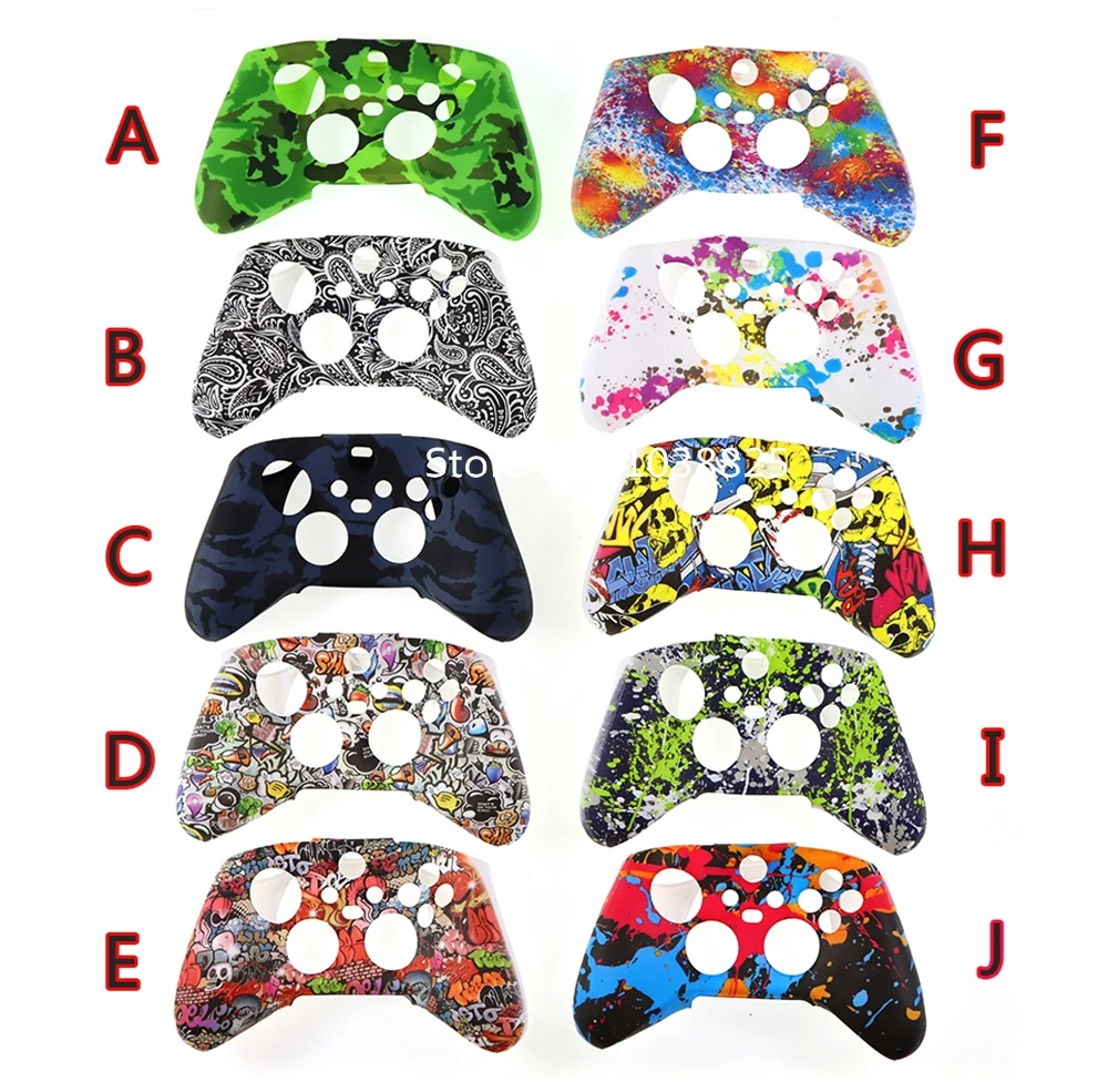 10pcs Soft Silicone Case For Xbox Series X S Controller Water Transfer Printing Protective Skin Silicone Case for XBox s x