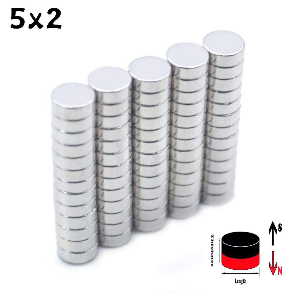 50/100/200 Pcs 5x2 Neodymium Magnet 5mm x 2mm N35 NdFeB Round Super Powerful Strong Permanent Magnetic imanes Disc