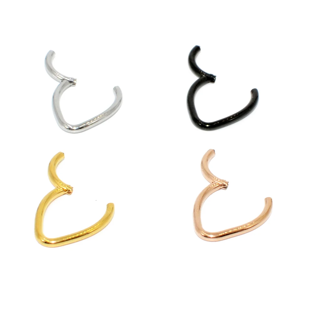 1PC Stainless Steel Hinged Septum Clicker Hoop Ring Nose Labret Ear Tragus Cartilage Daith Helix Earring Body Piercing Jewelry