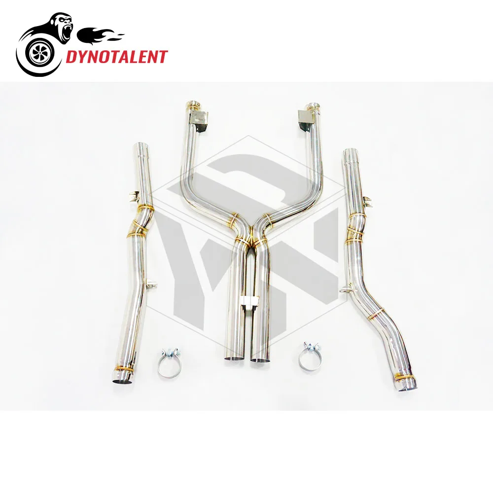 DYN RACING SS304 High Flow Catless Mid Pipe for W205 AMG C63 C63S 4.4T 2015+