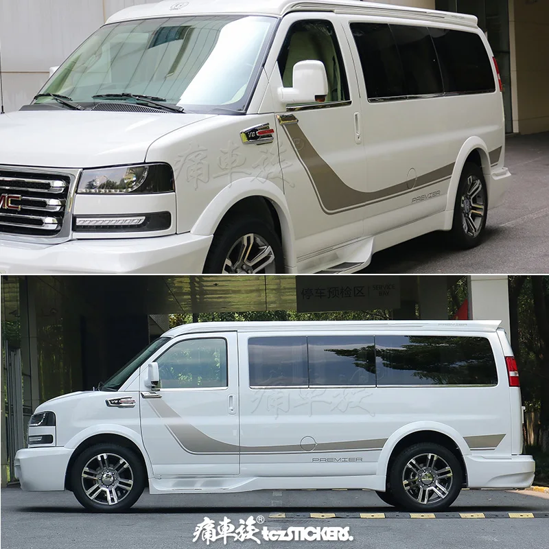 Adesivo de carroceria para exterior gmc savana 2019 gl750, modificação personalizada com filme decalque especial na moda