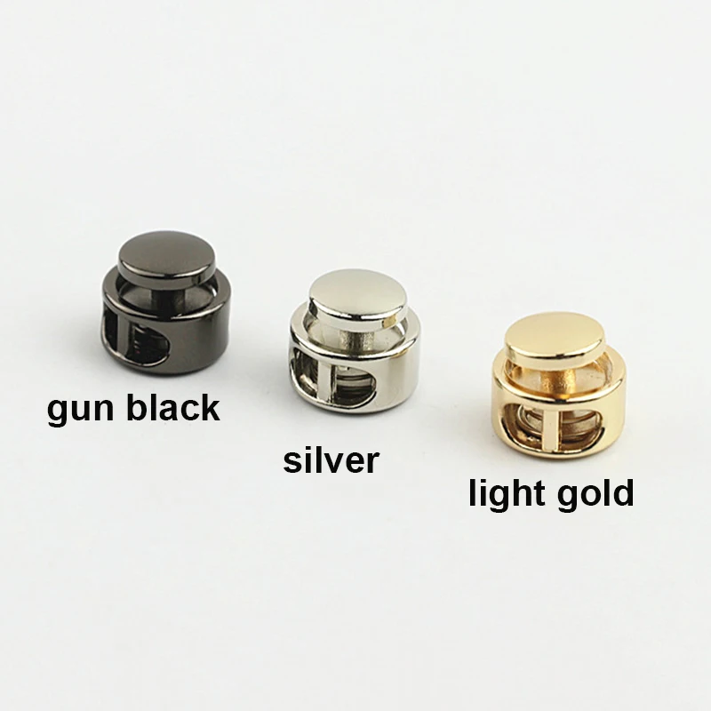 1pcs Metal Beam Rope Buckle Double Holes Round Bead Shape Clasp for DIY Clothes Bag Sportswear Shoelace Rope Parts Accessories