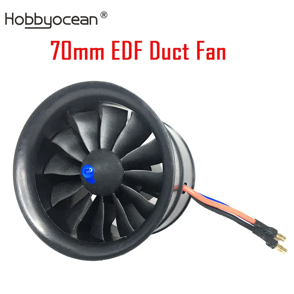 Hobbyocean 70 mm bürstenloser EDF-Kanalventilator 12 Flügel 4S 3400KV 6S 2300KV ca. 2200G Schub für RC JET Flugzeug RC Modell EDF Flugzeug – Detail 5