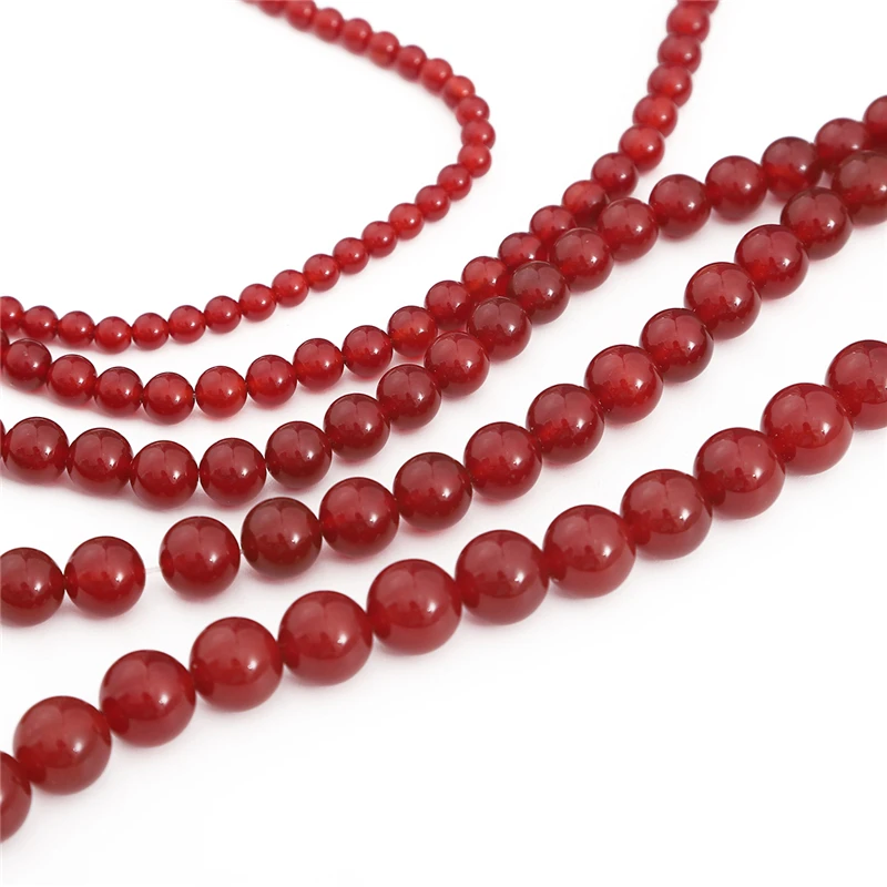7A Grade round Natural Red Agate Gemstone Beads 4-14mm High Quality for DIY Jewelry Making Necklace Bracelet Earring Accessories - Image 2