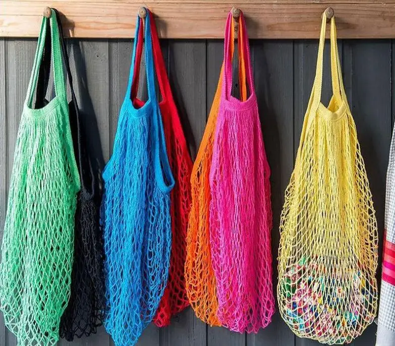 

Sundries Storage Bags Multifunction Fruits Vegetable Mesh Pouch Portable Shopping Net Bag Cotton Material Wholesale