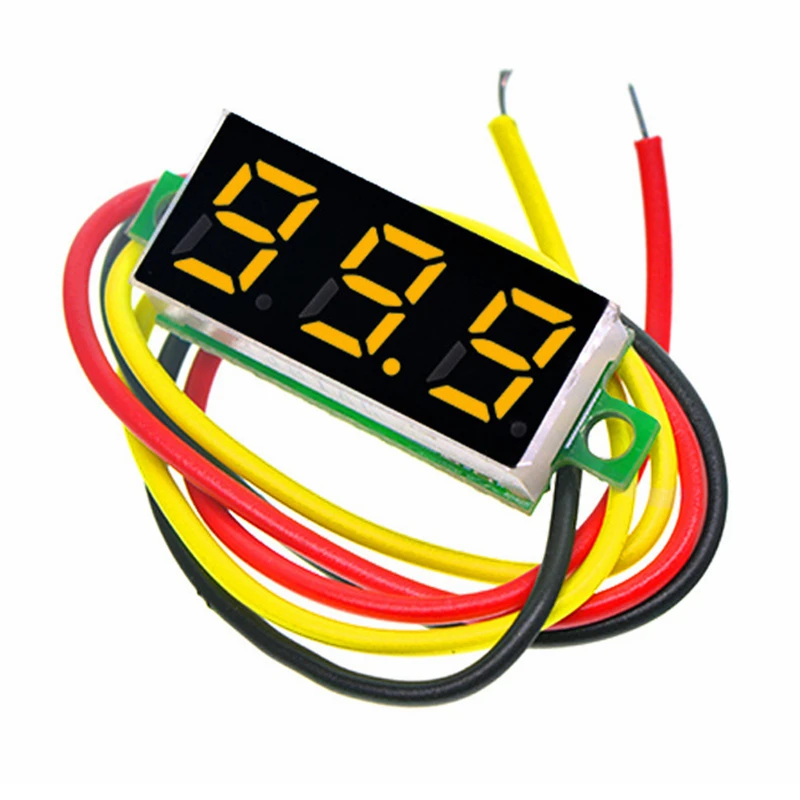 0.28นิ้ว DC 0-100V 3สาย Mini โวลต์มิเตอร์จอแสดงผล LED แผงโวลต์มิเตอร์การตรวจสอบเครื่องตรวจจับ