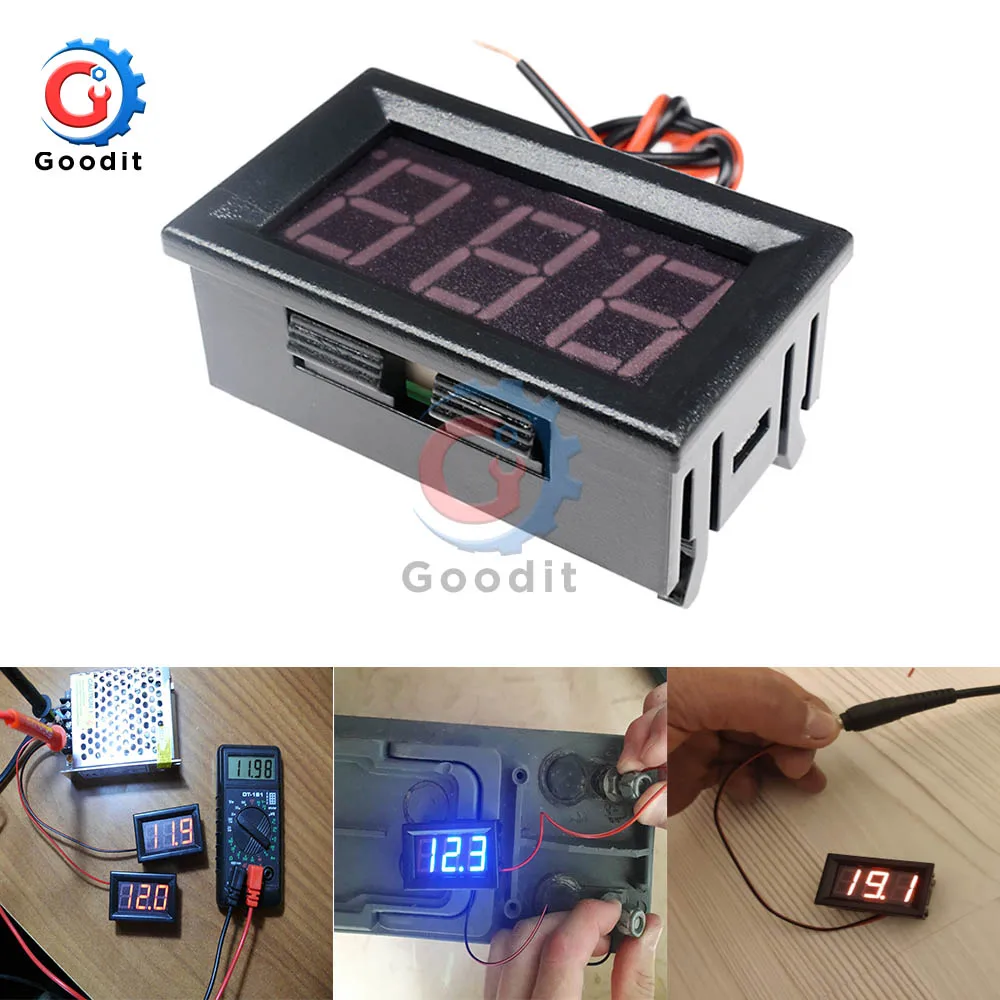 Mini Digital Voltmeter Ammeter DC 100V 10A Panel Amp Volt Voltage Current Meter Tester 0.56\