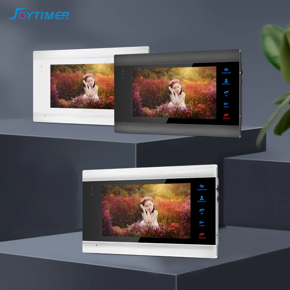 Joytimer Home Video Deurbel 7 Inch Video Intercom 1200TVL Video Deur Telefoon Met Bewegingsdetectie Nachtzicht Camera