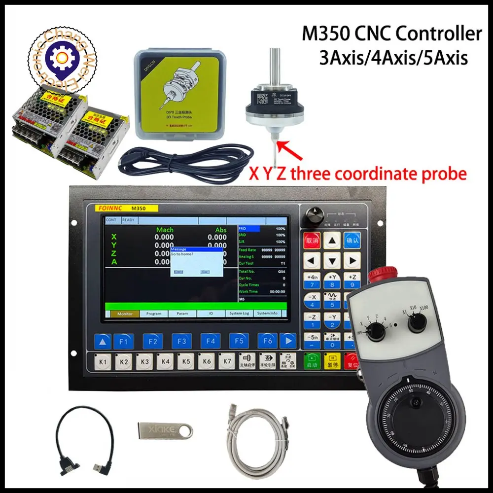 M350 Standalone CNC Offline Controller 3/4/5 Axis Support First Cycle ATC / Step Controller Replace + V5 anti-roll 3D probe edge