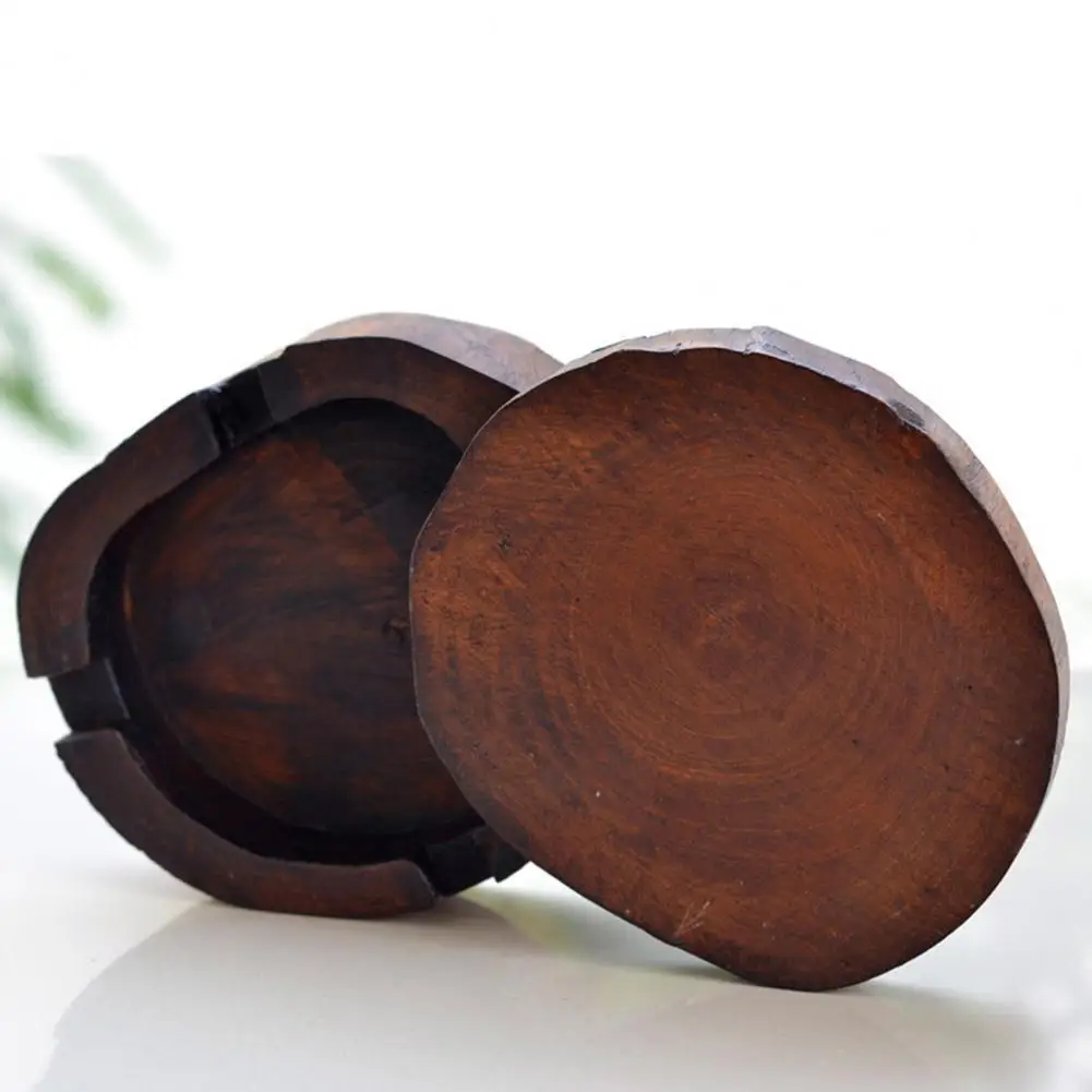 55% Dropshipping!!Tree Stump Shape Ash Tray with Lid Wood Art Collection Smoking Ashtray for Home